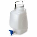 Globe Scientific Carboys, Rectangular with Spigot and Handle, HDPE, White PP Screwcap, 10 Liter, Molded Graduations 7310010